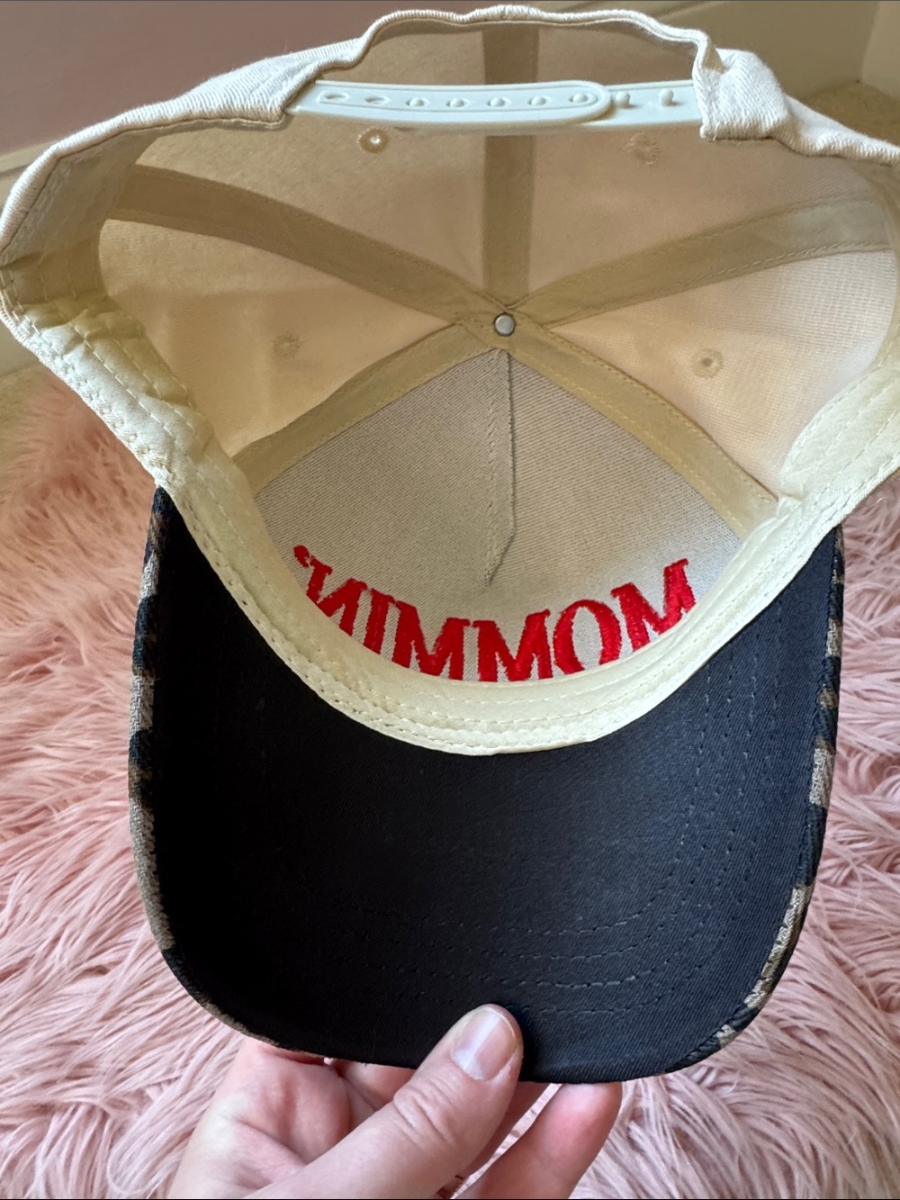 Cream 'Mommin'' Cap with Leopard Bill - Picture 3 of 6